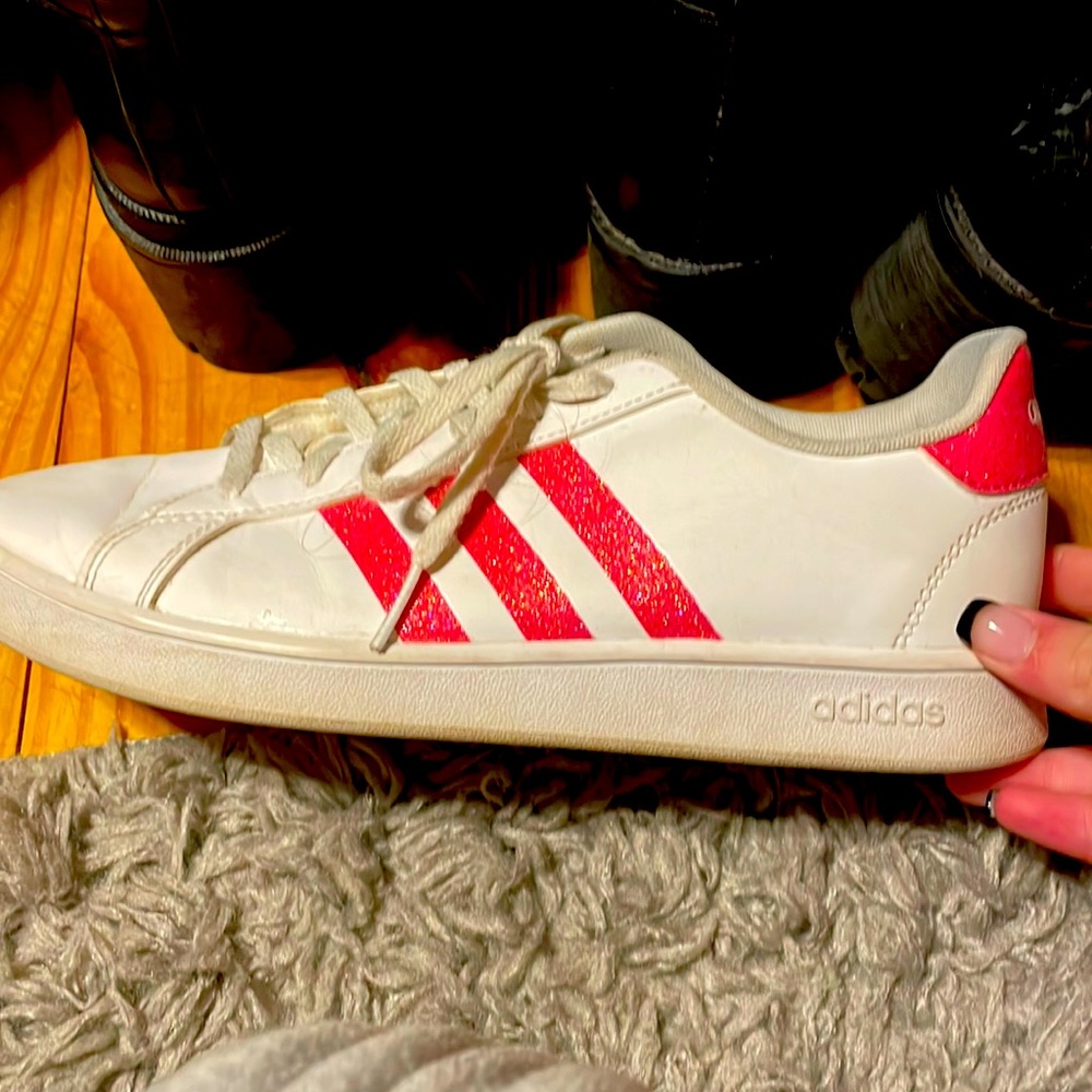 pink sparkly adidas